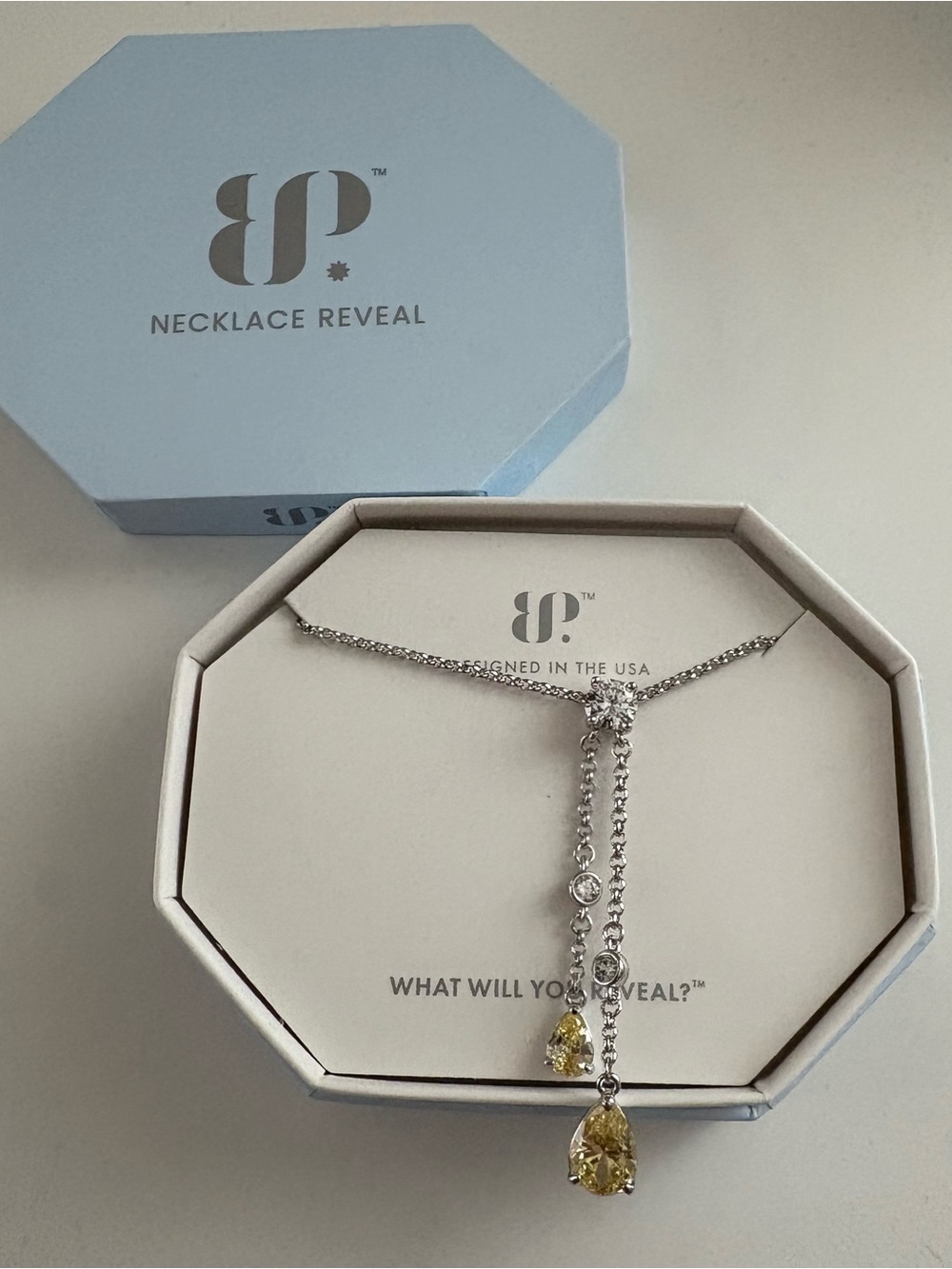 Bomb Party All Eyes on Shine Necklace NK25214 Lemon CZ Rhodium Plating
